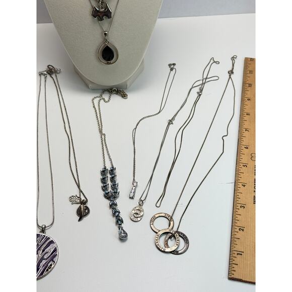 Silvertone Necklace LOT.  Most are marked .925. - Picture 4 of 4